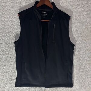 Izod Men's Dark Vest with Zippered Pocket